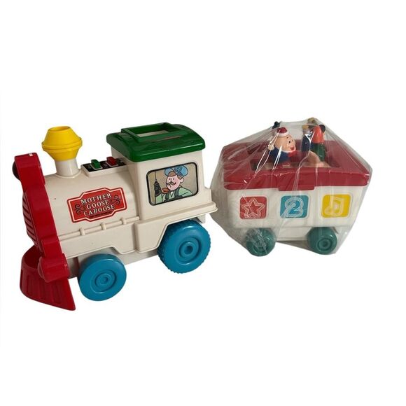 Mother Goose Caboose Toy Train with Red and Blue Wheels EUC - Picture 1 of 6